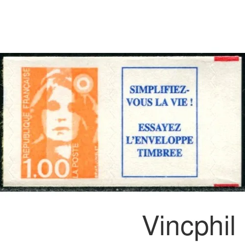 3009 a  ** Marianne du Bicentenaire de carnet + vignette