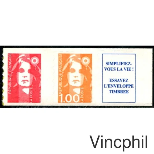 3009 b ** Marianne du Bicentenaire de carnet TVP + 3009 + vignette