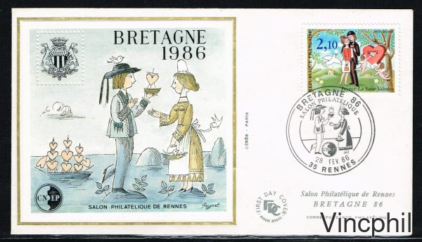 7 Ac ** BRETAGNE 86 Enveloppe FDC