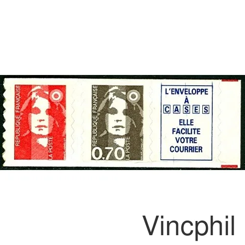 7 c ** Marianne du Bicentenaire 0.70 de carnet + TVP + vignette caractère gras
