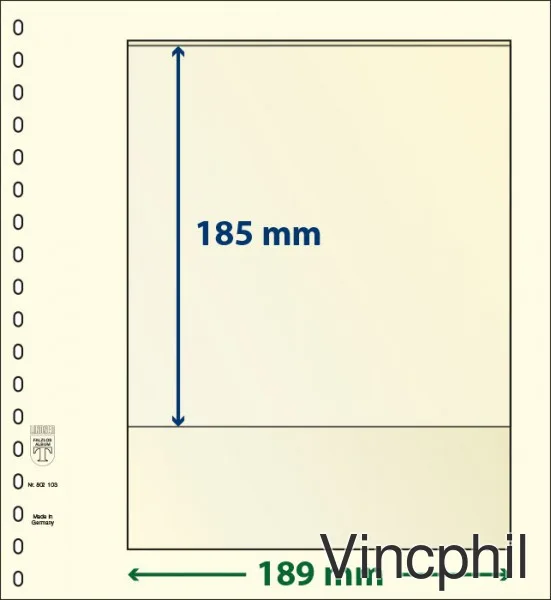 802103P Feuilles neutres-T à 1 poche: 185 mm - paquet de 10