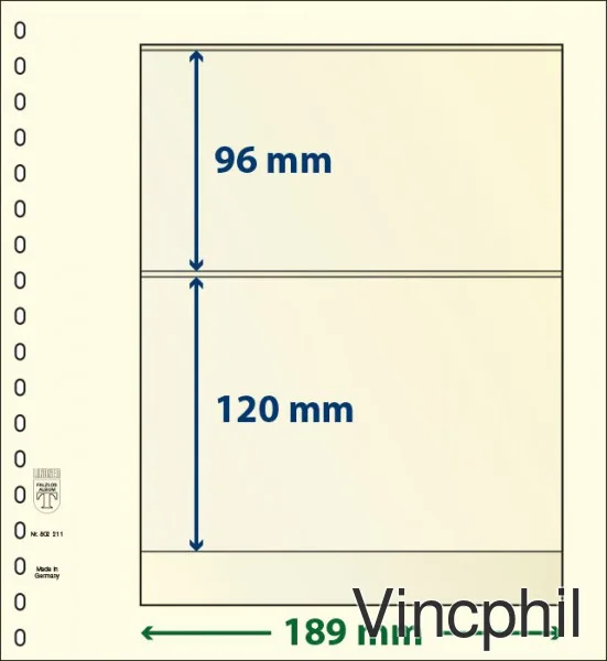 802211P Feuilles neutres-T à 2 poches: 120 mm - paquet de 10