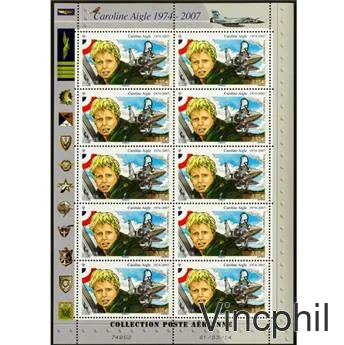 F 78 a ** Caroline Aigle avec bord de feuille illustré feuillet de 10