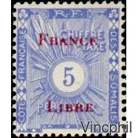 T 21/28 * Taxe papier couché Surchargés France Libre