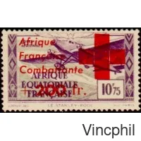 PA 29 * Avion Timbre de 1937 surchargés France Libre et Croix Rouge
