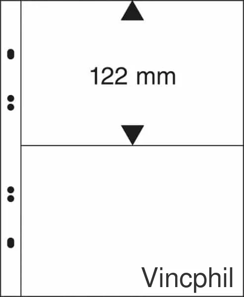 MU1312 Feuilles Multi collect à 2 bandes (122 mm) par page, noires - paquet de 10