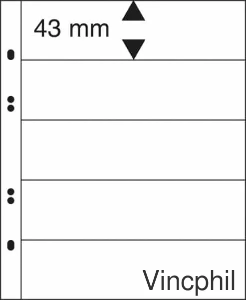 MU 1325 Feuilles Multi collect 5 bandes (43 mm), transparentes - paquet de 10