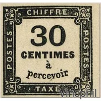 T n° 6 * 30 centimes noir