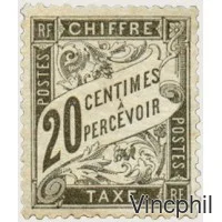 T n° 17 * 20 centimes Type Duval noir