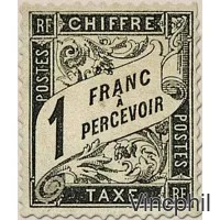 T n° 22 * 1 franc Type Duval noir