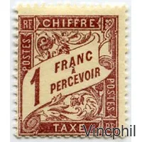 T n° 40A ** 1 franc banderole lilas brun sur blans