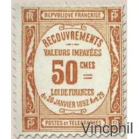 T n° 47 * 50 centimes valeurs impayées