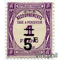 T n° 65 * 5f/1f Taxe à percevoir