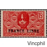 235/241  * Timbres de 1930-1942 surchargés France Libre