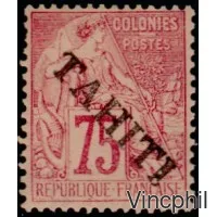 TAH 17 * 75 C Rose Alphée Dubois surchargé TAHITI