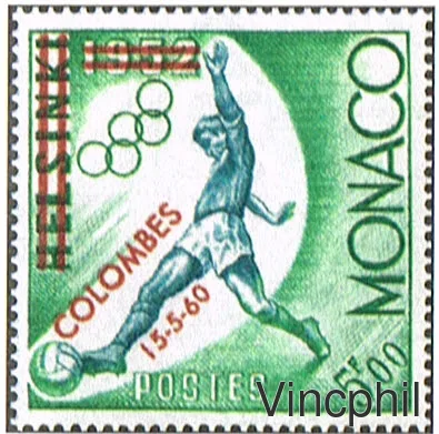 MONACO 522 B ** Non émis Coupe de France de Football avec surcharge Colombes 15/5/1960