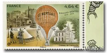 84 a ** Poste par Ballon Monté avec bord de feuille illustré
