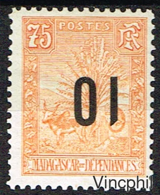 n° 120 * 10/75 Surcharge renversée Signé Calves