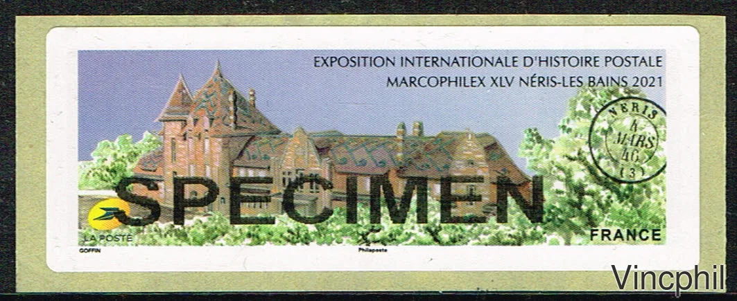 10/2021 MARCOPHILEX Vignette Spécimen