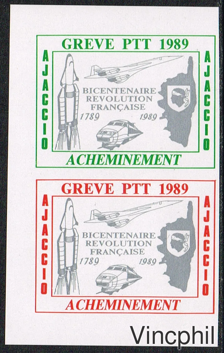 GREVE DES PTT 1989 ** AJACCIO  PAIRE