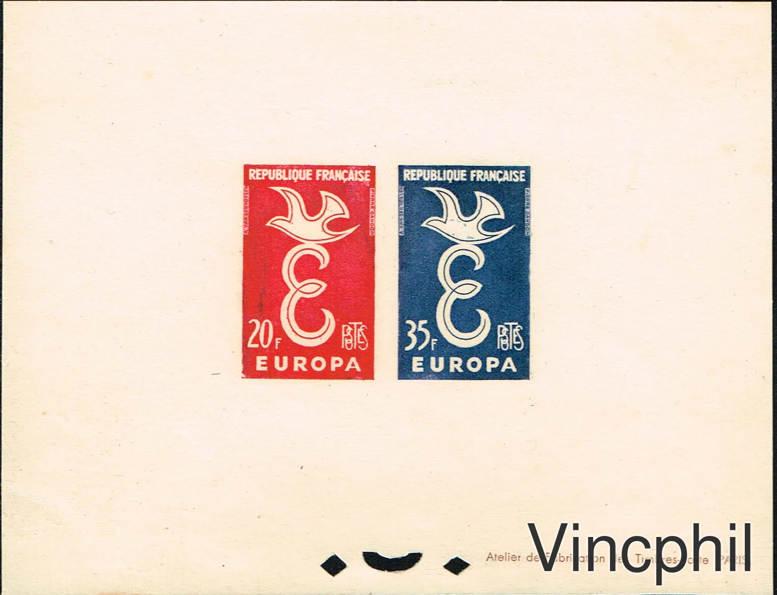 n° 1173/1174 Europa 1958 Epreuve  collective