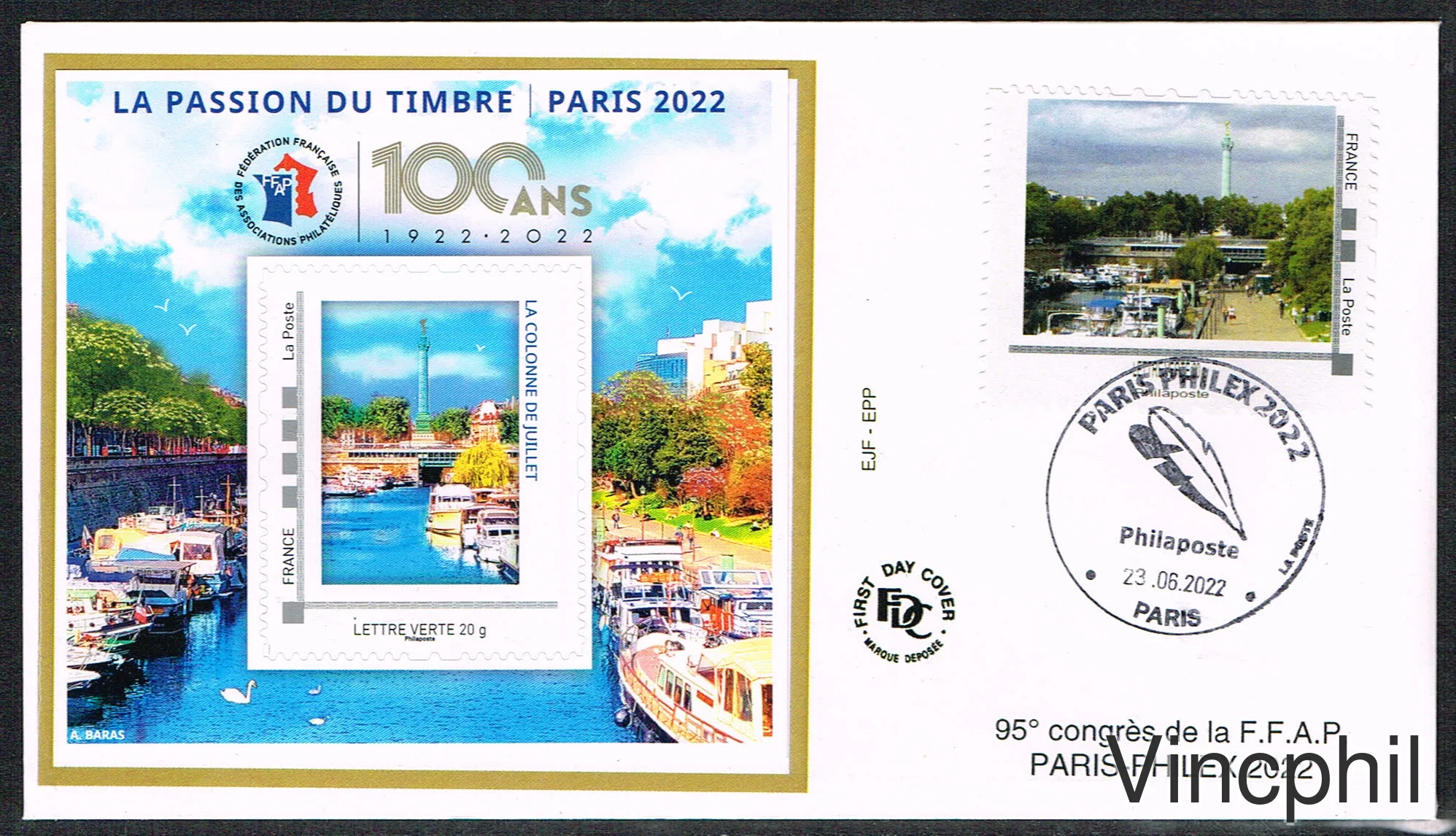 FFAP 20 ** Cent Ans de la FFAP  Enveloppe FDC