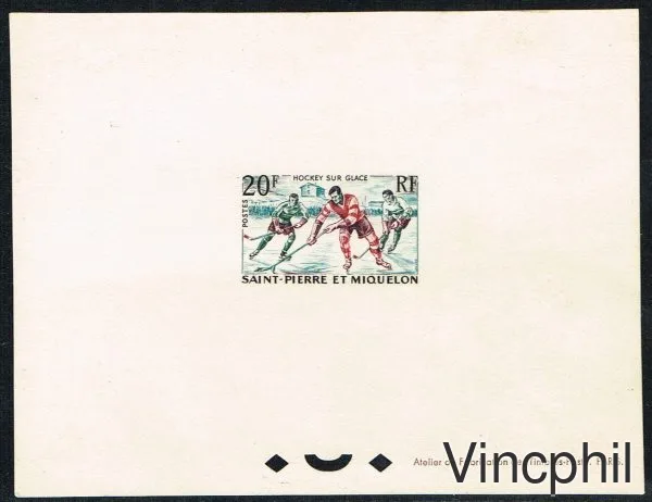SAINT PIERRE ET MIQUELON n° 360 ** Epreuve de Luxe Hockey sur Glace