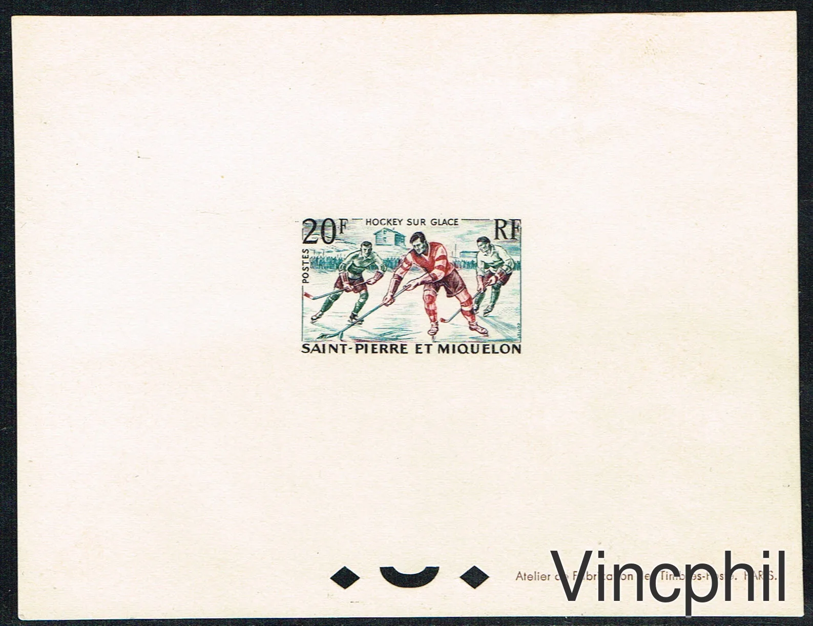 SAINT PIERRE ET MIQUELON n° 360 ** Epreuve de Luxe Hockey sur Glace