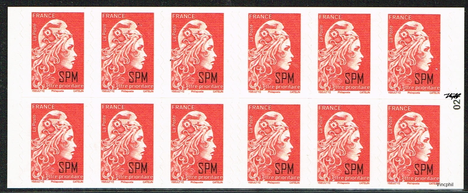 Saint Pierre et Miquelon carnet de 10 timbres Marianne du 14