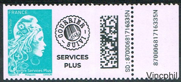 5644 ** Timbres Service plus de roulette gommée