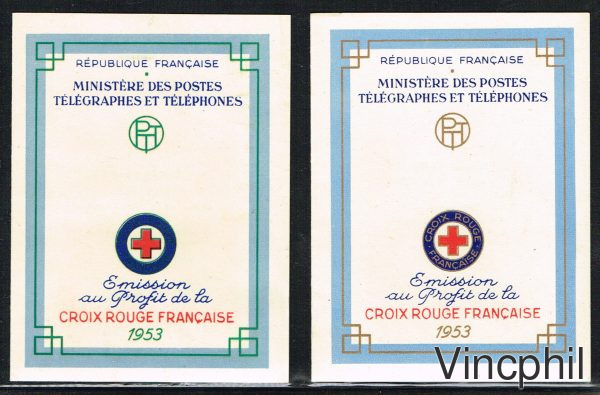 Carnet Croix-Rouge n° 2006 (1957) sans la dorure sur la couverture, les deux carnets