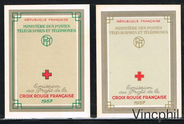 Carnet Croix-Rouge n° 2003 (1953) sans la dorure sur la couverture, les deux carnets