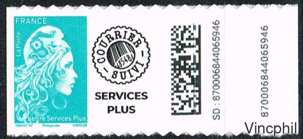 2227 ** Timbres Service plus de roulette adhésive