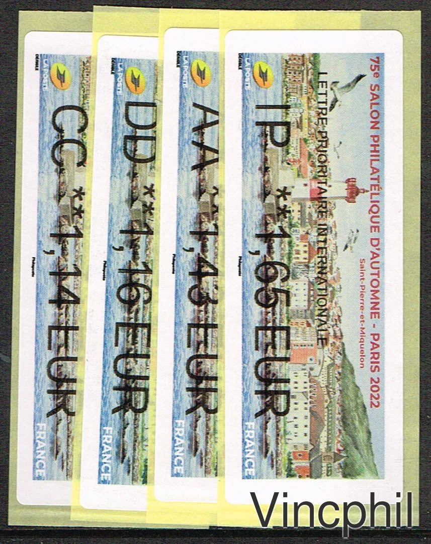 11/2022 SAINT PIERRE ET MIQUELON BROTHER 4 valeurs   ECOPLI 1.14 LETTRE  VERTE 1.16 PRIORITAIRE 1.43 INTERNATIONAL 1.65