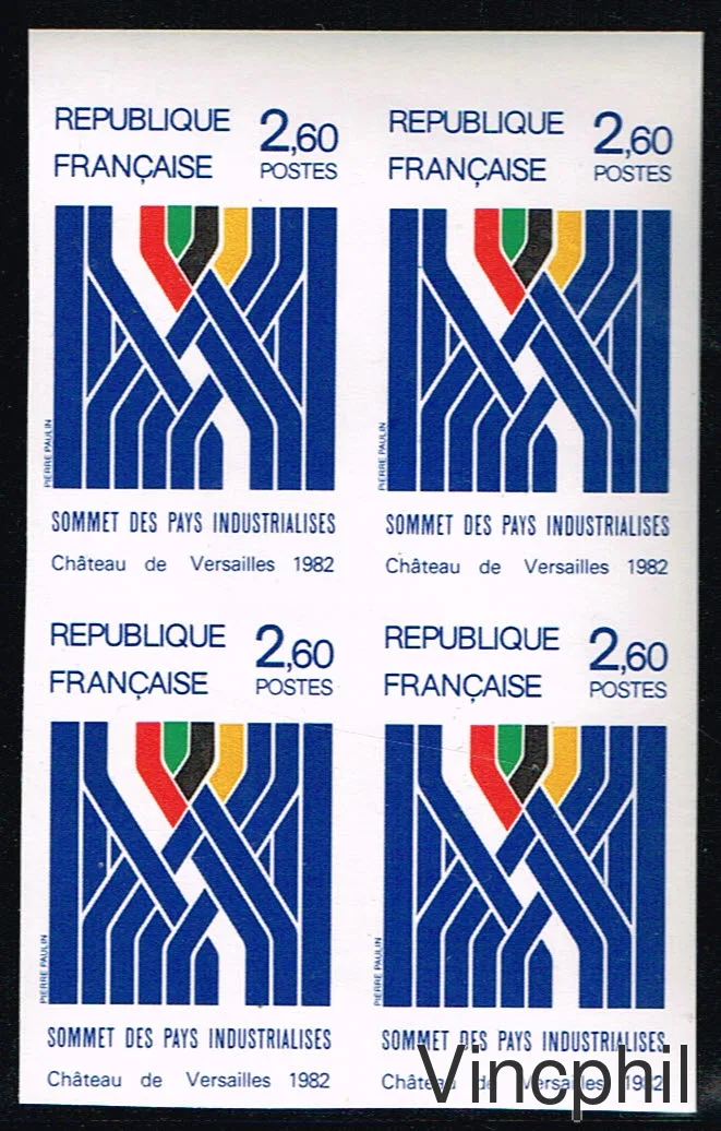 2214 a ** Sommet des Pays Industrialisés bloc de 4 non dentelé