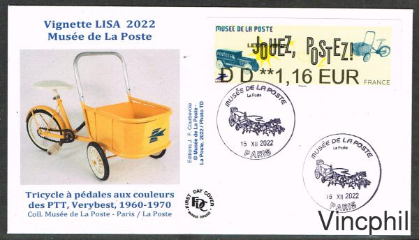12/2022 MUSEE DE LA POSTE FDC LETTRE VERTE