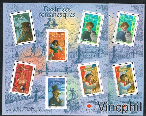 BF 60 ** Bras bleus sur les deux timbres de droite Signé Calves