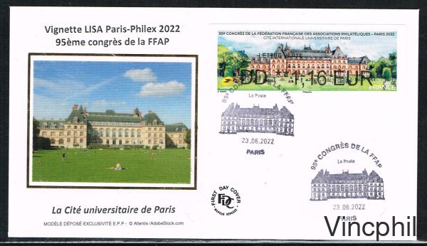 06/2022 CONGRES FFAP BROTHER FDC LETTRE VERTE 1.16