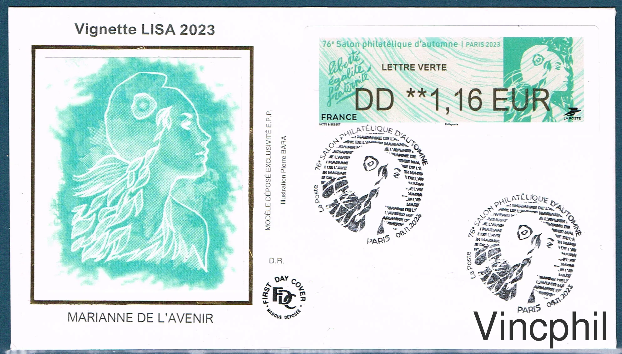 11/2023 Marianne de l'Avenir 2023 1 val.    Sur FDC