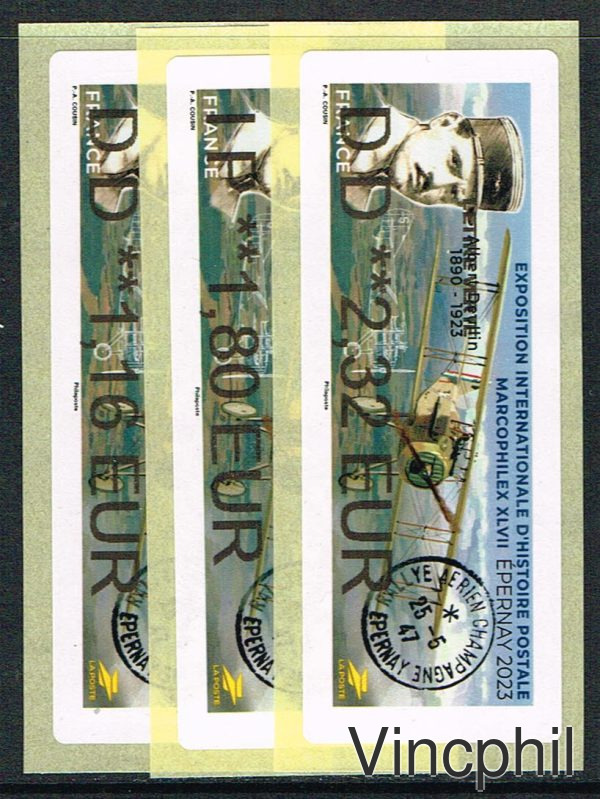 10/2023 Marcophilex 3 valeurs LETTRE VERTE 1.16, INTERNATIONAL 1.80, LETTRE VERTE 100 gr 2.32