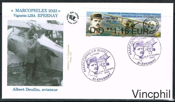 10/2023 Marcophilex 1 val.    Sur FDC