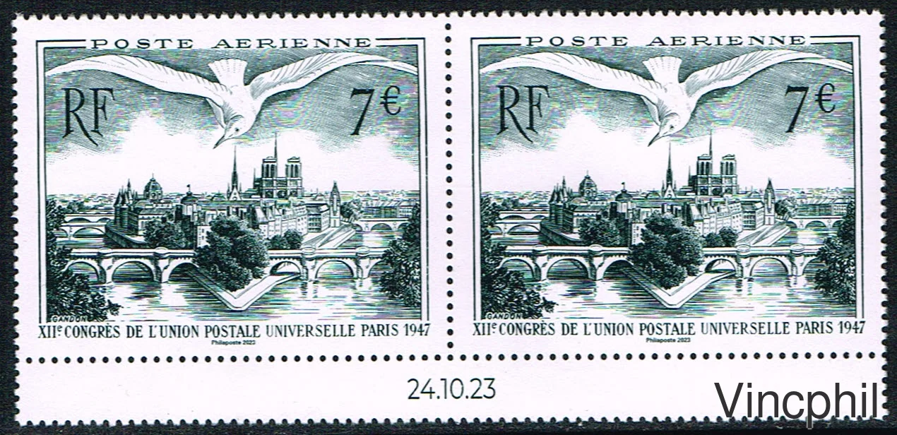 PA  96A ** 500 FF UPU PA 20 de l'affiche Paire datée