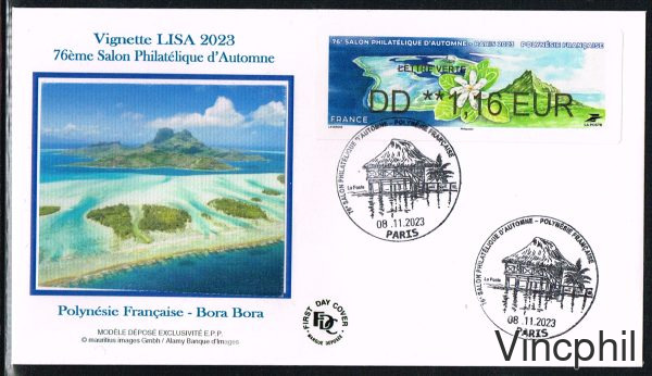 11/2023 Salon Philatélique d'Automne 2023 POLYNESIE   1 val.    Sur FDC