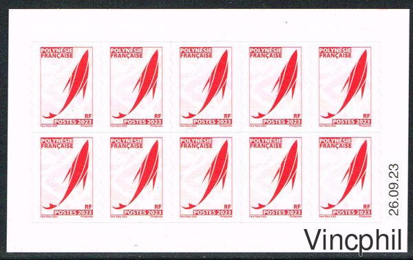 C 1334 ** Carnet Emblème postal millésime 2023 rouge