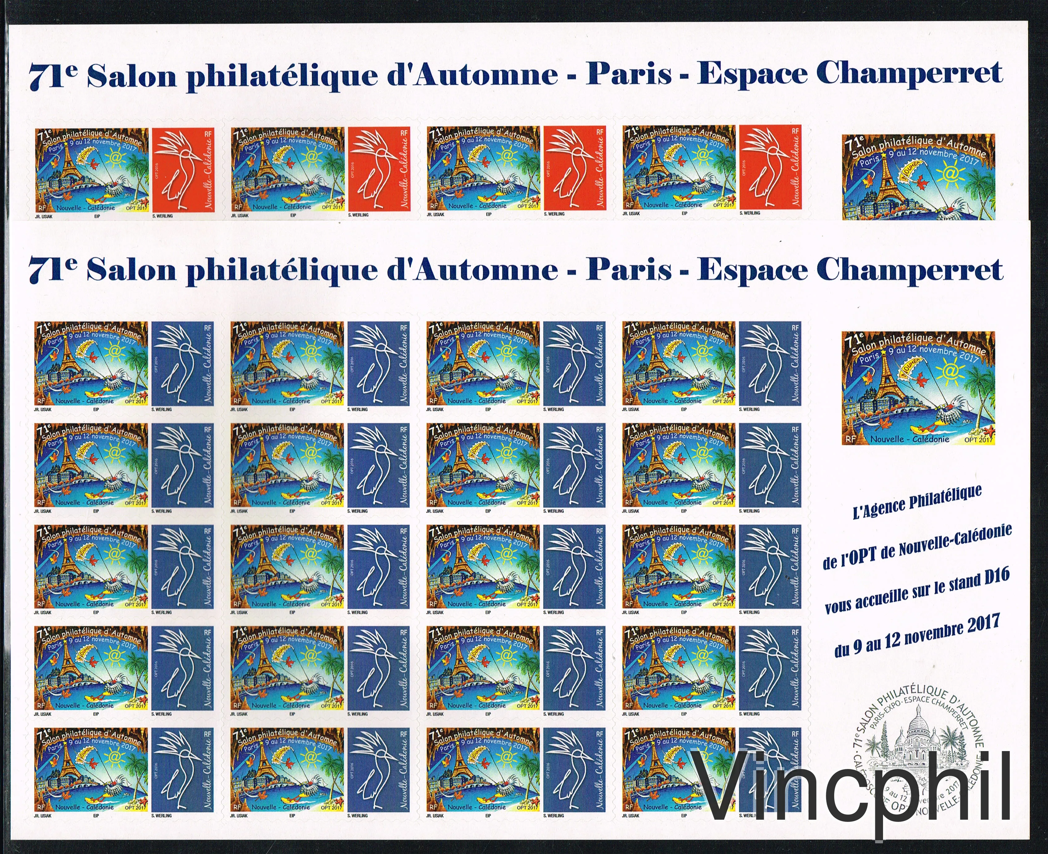 1313/1314 ** Feuilles Personnalisées Salon Philatélique d'Automne