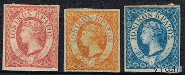 Iles Ionniennes n° 1/3 1 et 2 neufs sans gomme n° 3 avec charnière Signés Calves