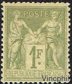 n° 82 * 1 fr.  type Sage  bon centrage