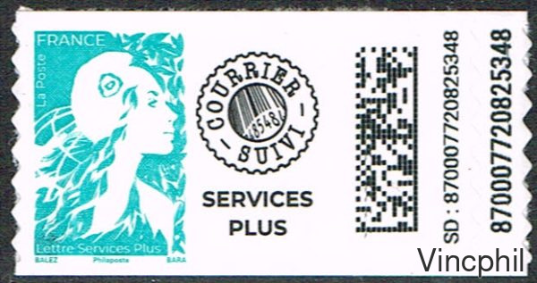 2359 ** Marianne de l'Avenir ** Lettre Services Plus de feuille adhésive