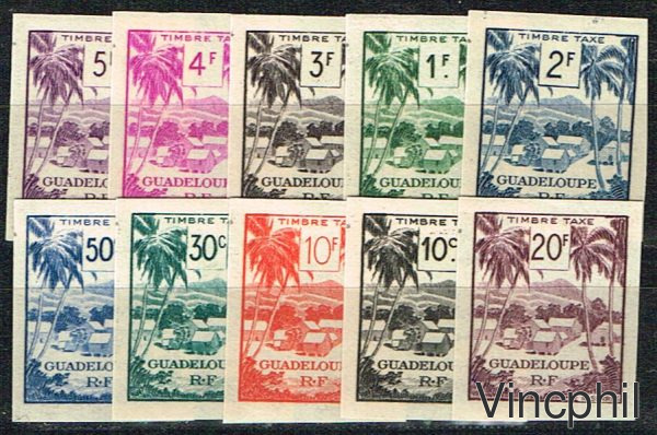 Taxe n° 41/50 ** Vues  non dentelés