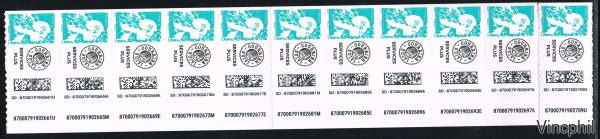 2362 ** Marianne de l'Avenir ** Lettre Services Plus  adhésive de roulette en bande de 11
